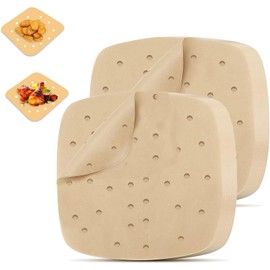 120Pcs Air Fryer Parchment Paper Liners, 9.5in Square Perforated parchment paper for Air Fryer, Premium Bamboo Steamer Liner for Air Fryers Baking Cooking Oven, 9.5 INCH