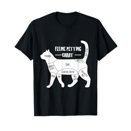 Feline Petting Chart Cat Apparel Men Women T-Shirt