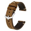 BISONSTRAP Watch Strap for Men, Handmade Stitching Leather Strap, Quick