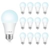 Sigalux A19 LED Light Bulbs 100 Watt Equivalent, Daylight 5000K