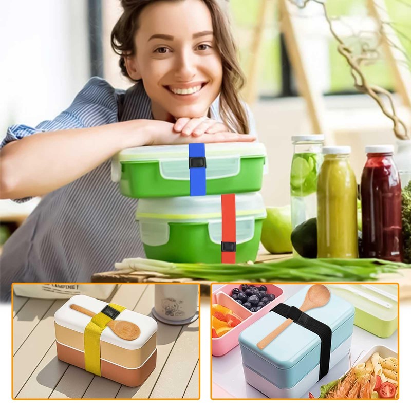 Yallmie 5Pcs Lunch Box Bands Elastic, Lunch Box Elastic Strap