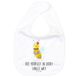 Mr. & Mrs. Panda Organic Baby Bib Bee Flower, White