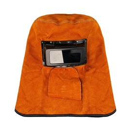 Welding Helmet Mask, Leather Welding Helmet Protection Mask with Flip Open Lens, Breathable Welding Hood Work Hat for Welding Workplaces