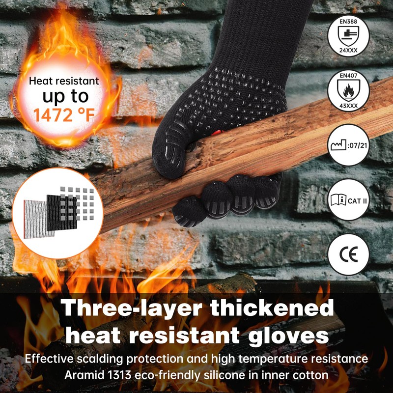 SSPGOOD High Quality BBQ Grill Gloves Oven Gloves Heat Resistant