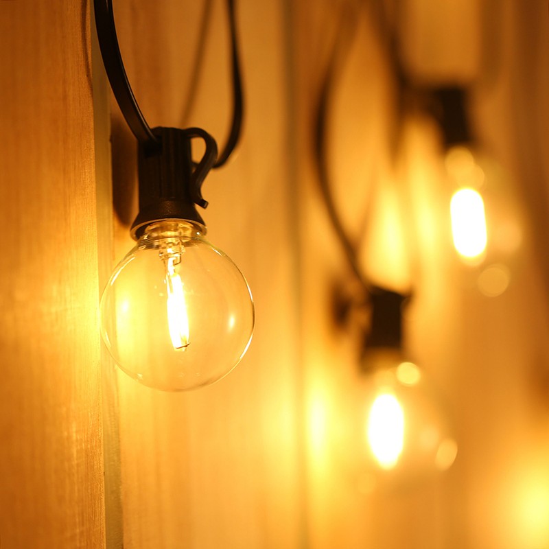 Tomshine 12m/39.37ft E12 Base G40 LED String Light with 25