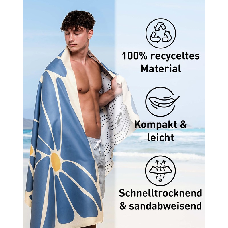 Fit-Flip XXL Beach Towel, Microfibre Bath Towel, Beach Towels, Lightweight
