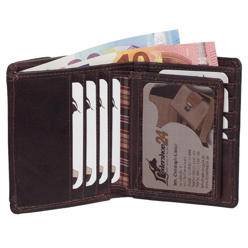 Leather Biker Wallet with Chain Biker Purse 10 cm Various