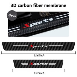 4Pcs Car Door Sill Protector,Sport Carbon Fiber Threshold Anti-Scratch Sticker Door Edge Protection Decorate,Auto Interior Accessories Self-Adhesive Anti-Scratch (White/Sport)