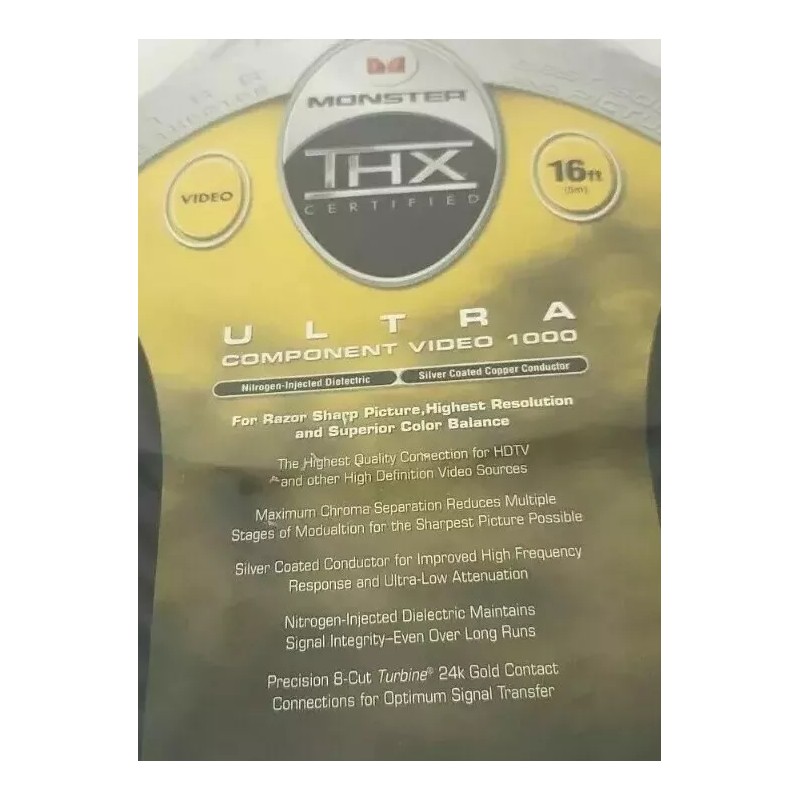 Monster THX Certified Ultra Component Video Cable 1000 16'ft/5m ULT-V1000