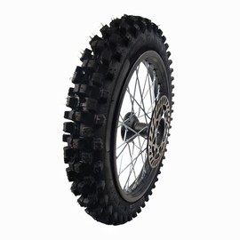 ZTDZZH 14 "Front Wheel Rim Tire Assembly for Dirt Bike 60/100-14 2.50-14 15mm axle front Wheel Rim Tire Fits 50cc-125cc dirt bike TTR SSR CRF Apollo Includes brake disc.