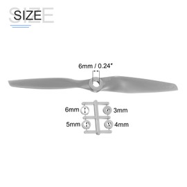 sourcing map 6Pcs 6x4 Inch Propeller RC Propellers 2-Vane Blades Props Gray with Adapter Rings for RC Airplane Aircraft Prop Replacement