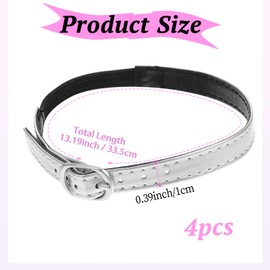 Qianyu 4 Pcs Black Replacement Detachable Shoe Ankle Straps for Women's Heels PU Leather Adjustable Anti-loose Shoelaces with Elastic Buckle Flexible Shoes Belt Band for Girls Holding Loose Heels