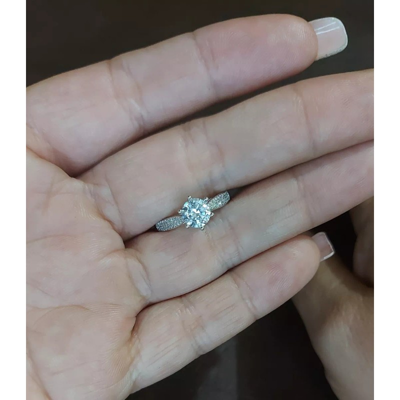 Importacion Anillo De Compromiso Piedra Grande Plata