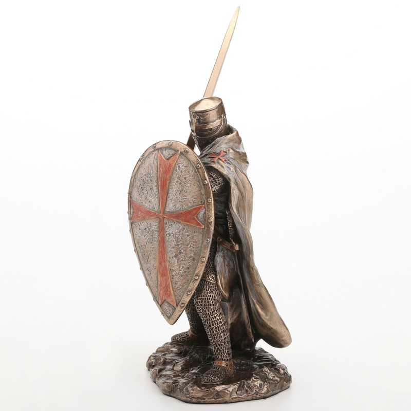 Veronese Design 7 7/8 Inch Knights Templar Crusader Wielding Sword