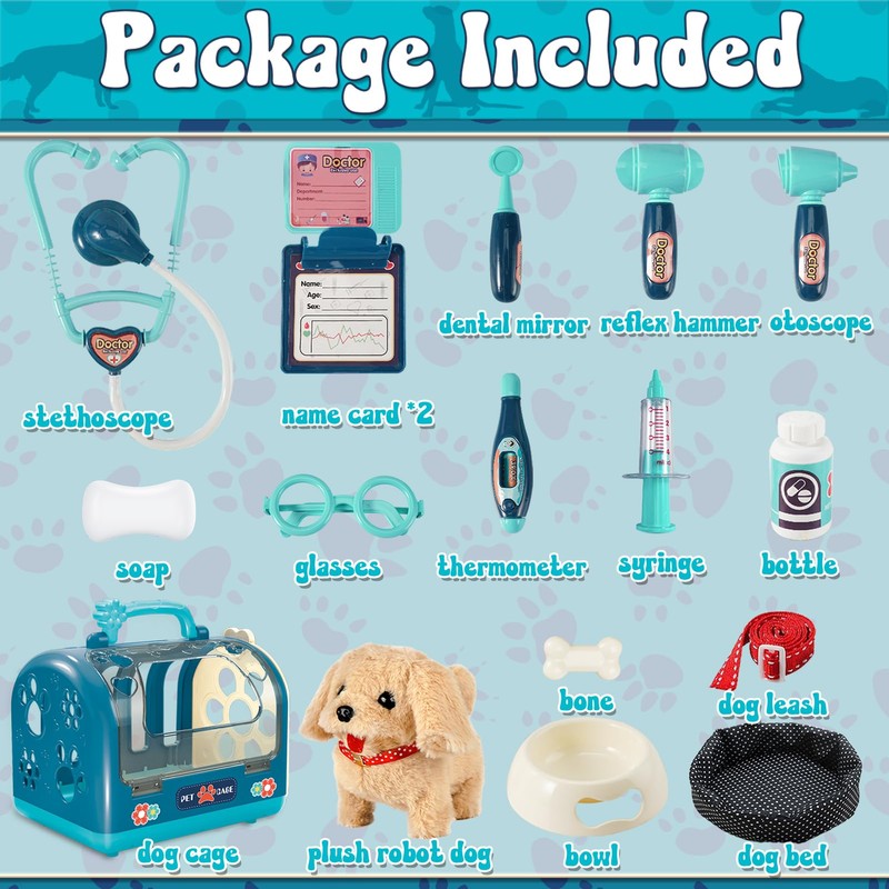 STAY GENT 17Pcs Interactive Dog Toys Vet Set with Pet