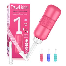 Enema Kit for Colon Cleansing Anti Back-Flow,Anal Douche with Syringe Handle and Nozzle Tip,Vaginal Douche for Women,Douches for Men,Perineal Bottle Postpartum Bidet Attachment (450mlpink)