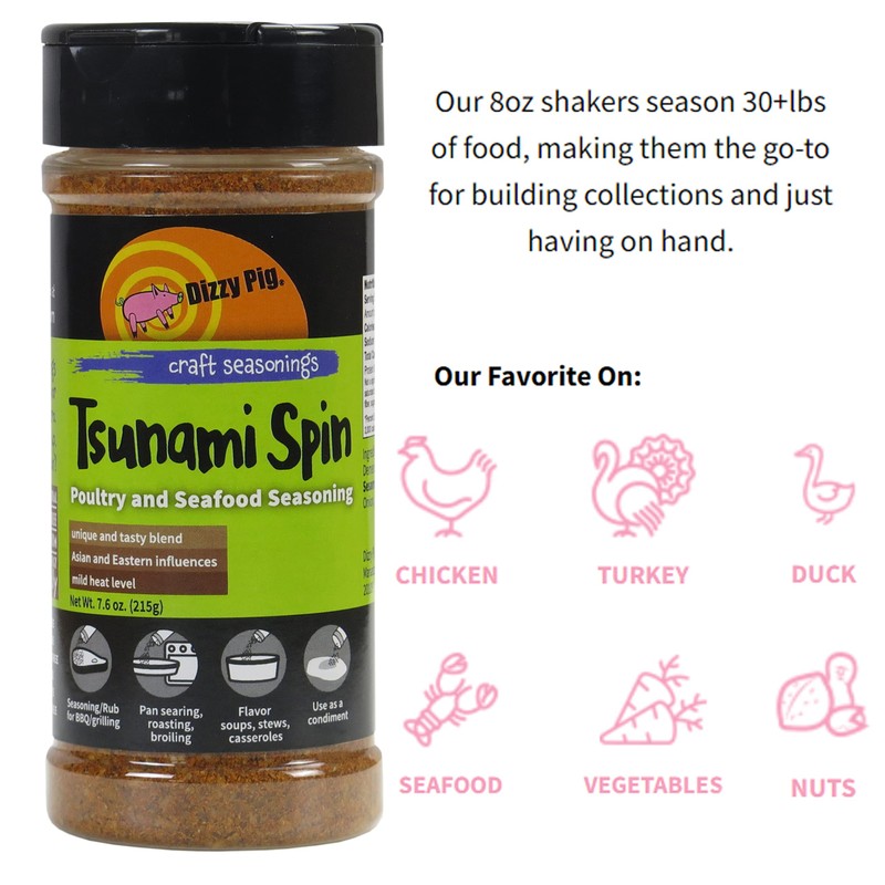Dizzy Pig Tsunami Spin Asian Fusion Seasoning Rub (8oz Shaker)