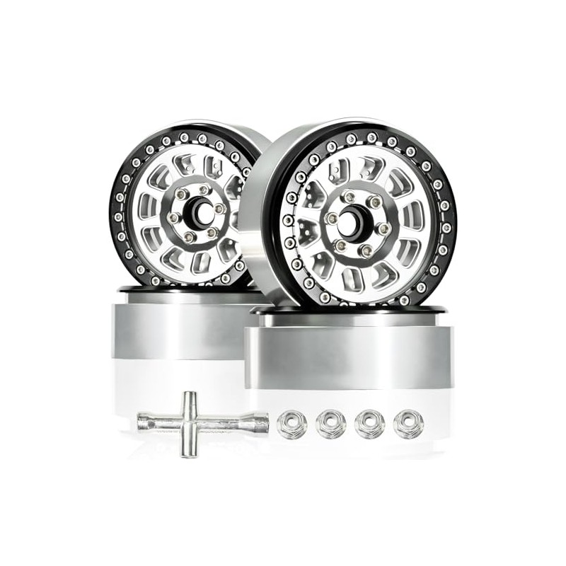 2.2 Inch Beadlock Wheels, 25mm Wide 0mm Offset for SCX10
