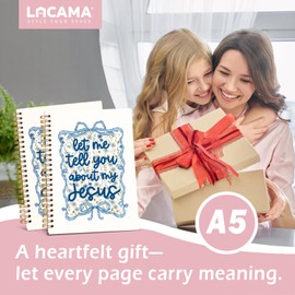 Lacama Inspirational Bible Notebook Journal, Christian Gifts for Women, Cute Bible Notebooks for Note Taking, Blue Floral Let Me Tell You About My Jesus Spiral Notebook, School Office Supplies