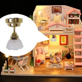 Sharplace 1:12 Dollhouse Ceiling LED Lamp Simulation Miniature Ceiling Light Dollhouse Furniture for Diorama Flower Shape