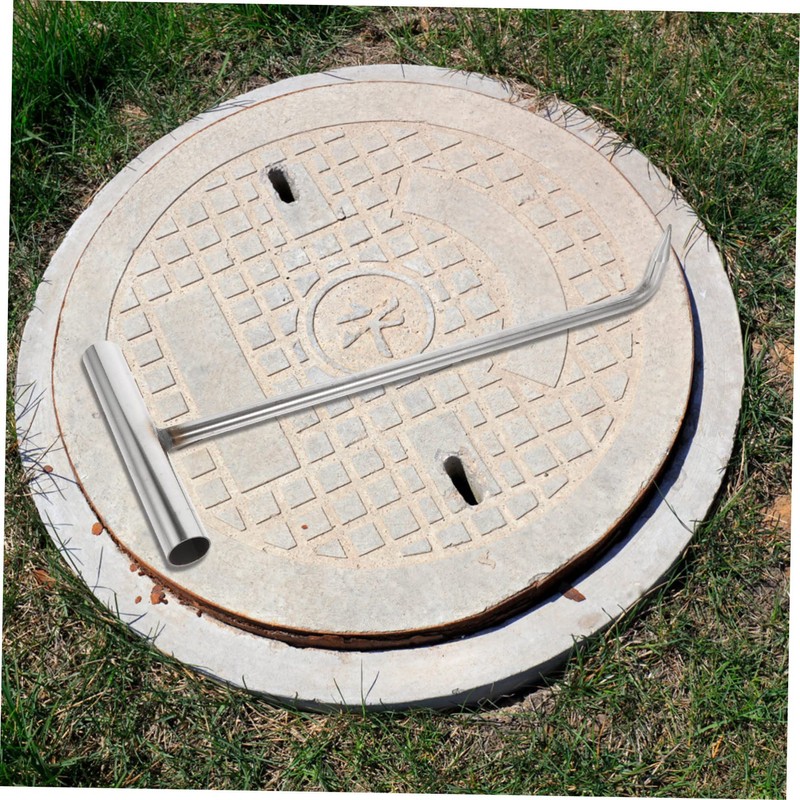 GANAZONO Heavy-Duty Stainless Steel Manhole Cover Hook T Shape Lift