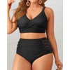 Tempt Me Plus Size Two Piece Swimsuit - Black High