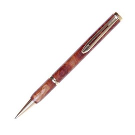 Lanier Pens Longwood Twist Pen - 24kt Gold - Red Mallee Burl
