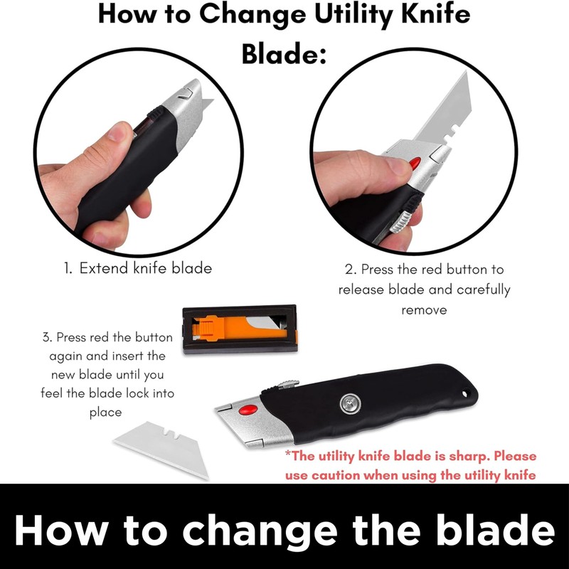 INTERNET'S BEST Premium Utility Knife Set | Retractable Box Cutter