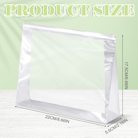 50 Pieces Mini Clear Makeup Bag Organizer Pouches Small PVC Transparent Waterproof Makeup Bag Plastic Cosmetic Organizer Bag with Zipper for Women Men Travel Vacation (Transparent,8.6 x 6.8 x 2.2 In)