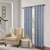 Navy Blue Patterned Curtains 96 Inches Long for Dining Room
