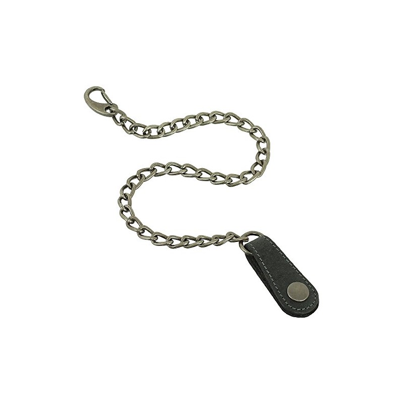 Safety Chain Biker Chain Sturdy Link Chain with Leather Loop