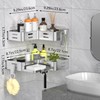 Daoun Corner Shower Caddy, Shower Shelf No Drilling, Bathroom Storage