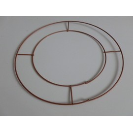 2 x 10" Wire Flat Round Copper Wreath Rings. Decoration / Floral Tributes / Floral Displays