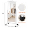Full Length Mirror with Wheels, 65"x22" Freestanding Floor Mirror with