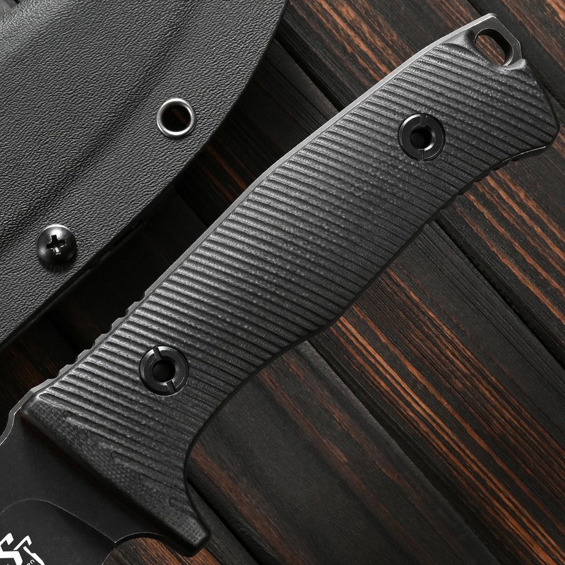 ST37 Fixed Blade Knife Black Stonewashed DC53 Steel Blade Two