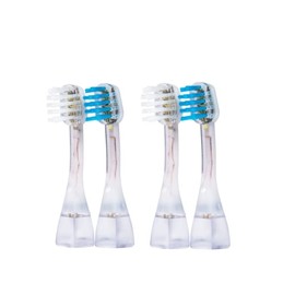 Emmi-dent Platinum 4-Pin Kids Bristle-Head Attachments - Electric Toothbrush Replacement Heads. Cleans with Ultrasound Waves. (Kids/Young Adult 4 Pack)