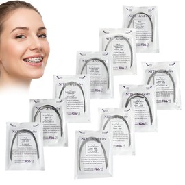 100 Piezas Arcos Niti, Archwire Dental (10 Paquetes Lote Mixto) | Ortodontic Wires, Niti Super Elastic Archwire Ovoid Ortodoncia Dental