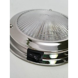 Pactrade Marine 4'' Lens Accent Dome Light Stainless Steel With Rocker Switch Marine/Boat/RV 12VDC 3.7 W