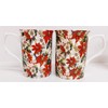 Rainbow Decors Poinsettia Mugs Set of 2 Fine Bone China