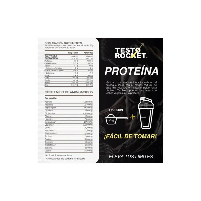 Proteina Vegana 3en1 Testo Rocket Sabor Vainilla