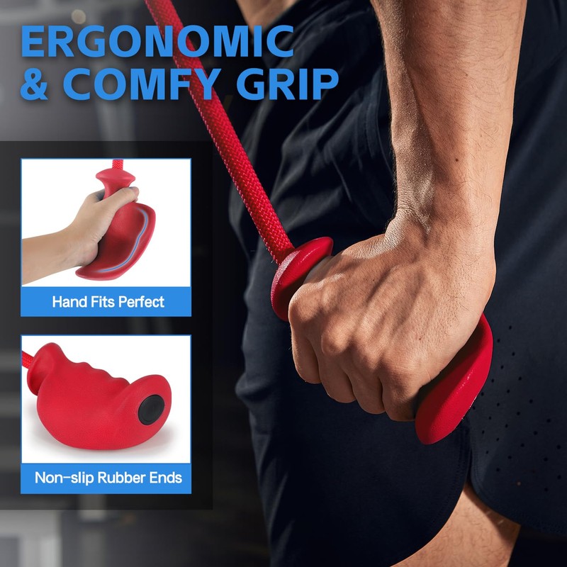 HXD-ERGO Single Tricep Rope, 2 Pieces Ergonomic Heavy Duty Tricep