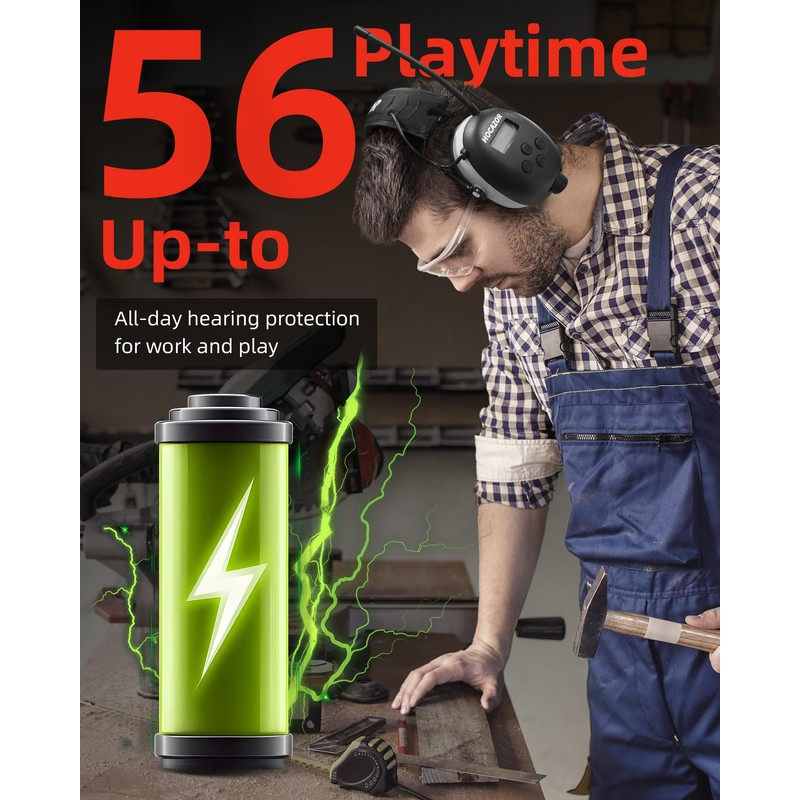 Hocazor HP10 FM AM Radio Headphones with LCD Display, 30dB