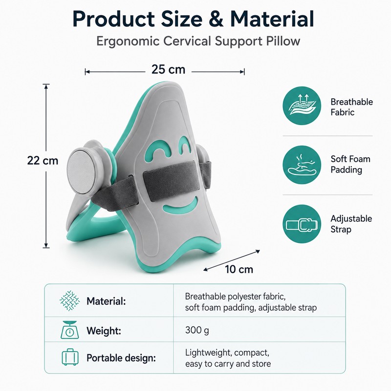 Cervical Neck Support Pillow for Travel and Rest – Breathable