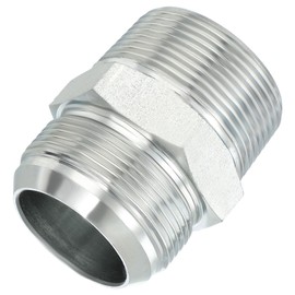 PATIKIL Hex Reducing Nipple Connectors Pipe Adapter 1-7/8" Male 37° Flare JIC x 1-1/2" Male NPT, Pipe Fitting Reducer Nipple Adapter Plated Steel Hydraulic Fitting