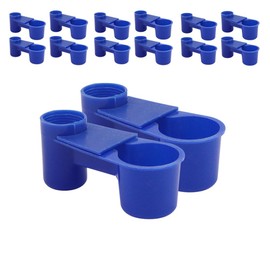 Automatic Bird Drinker Cups 12pcs Pigeon Water Bottle Feeder for Cage(Blue)