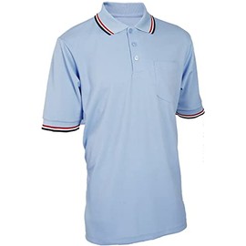 Smitty BBS307 High Performance Body Flex Style Short Sleeve Umpire Shirts (Powder Blue/RWB, XX-Large)