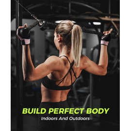 TenoFit Fingerless Workout Gloves for Men and Women, Lightweight Breathable Fitness Gloves for Weightlifting, Cycling, Climbing, Rowing