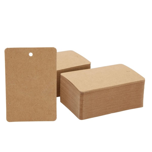 Juvale 200-Pack Kraft Paper Gift Tags, Large Blank Merchandise Price Labels 2.4x3.5, Bulk Brown Hang Tags for Wedding, Birthday, Holiday, Party Favor, Art and Craft Wrap