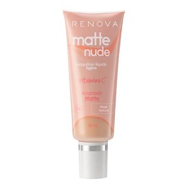 Renova| Maquillaje Liquido Matte Nude Natural, Con Vitamina C, FPS 18