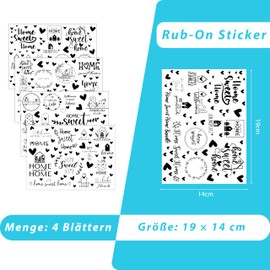 FloraVigo Rub On Sticker Approx. A5 19 x 14 cm Saying Decoration for Birthday, Keraflott, Wedding, Home, Wiping Film for Furniture, Glass, Wood, Photo Album, DIY Decoration, Sticker Aesthetics (4